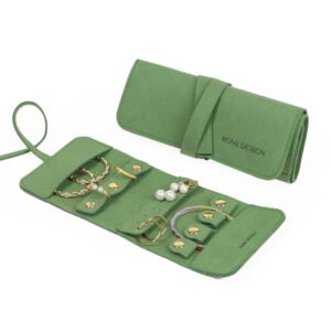 ROMI Suede Travel Jewelry Pouch – Portable Jewelry Storage with Secure Roll Design