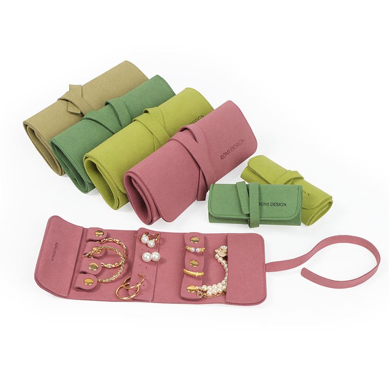 ROMI Suede Travel Jewelry Pouch – Portable Jewelry Storage with Secure Roll Design - Image 2