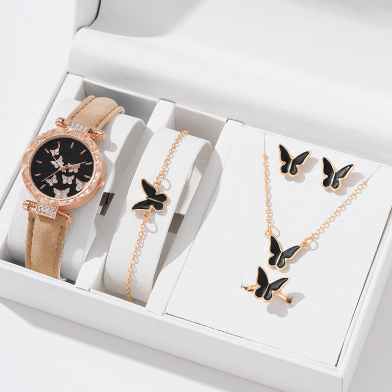 Luxe 5-Piece Women’s Butterfly Jewelry & Watch Gift Set - Image 6