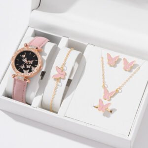 Luxe 5-Piece Women’s Butterfly Jewelry & Watch Gift Set