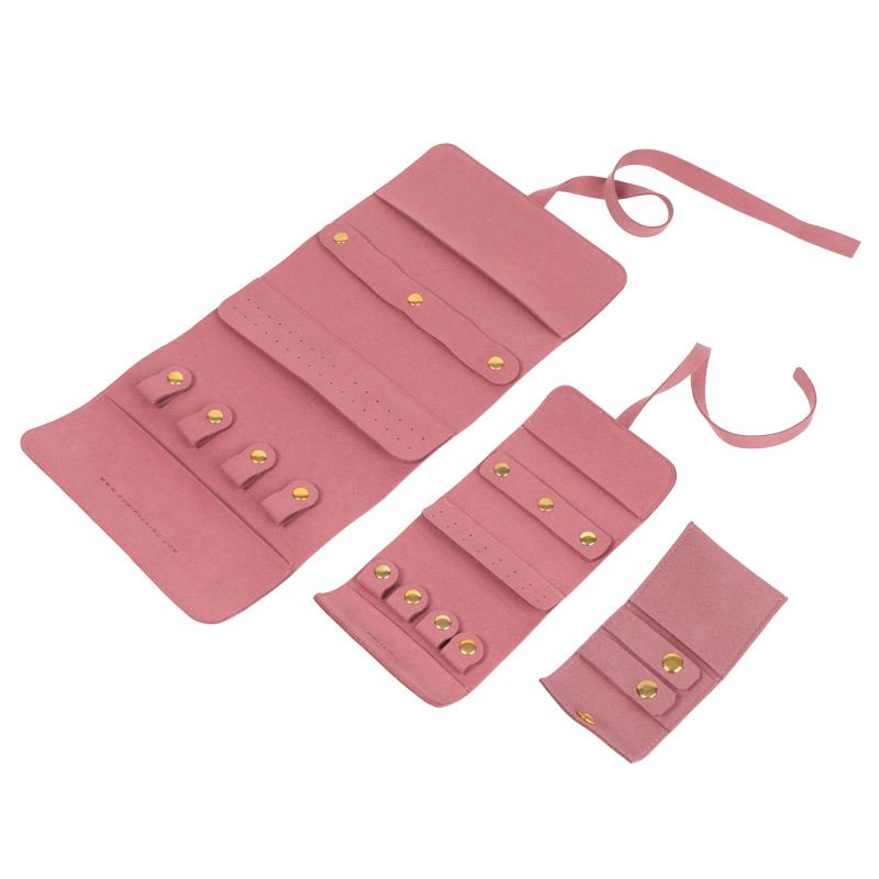 ROMI Suede Travel Jewelry Pouch – Portable Jewelry Storage with Secure Roll Design - Image 3