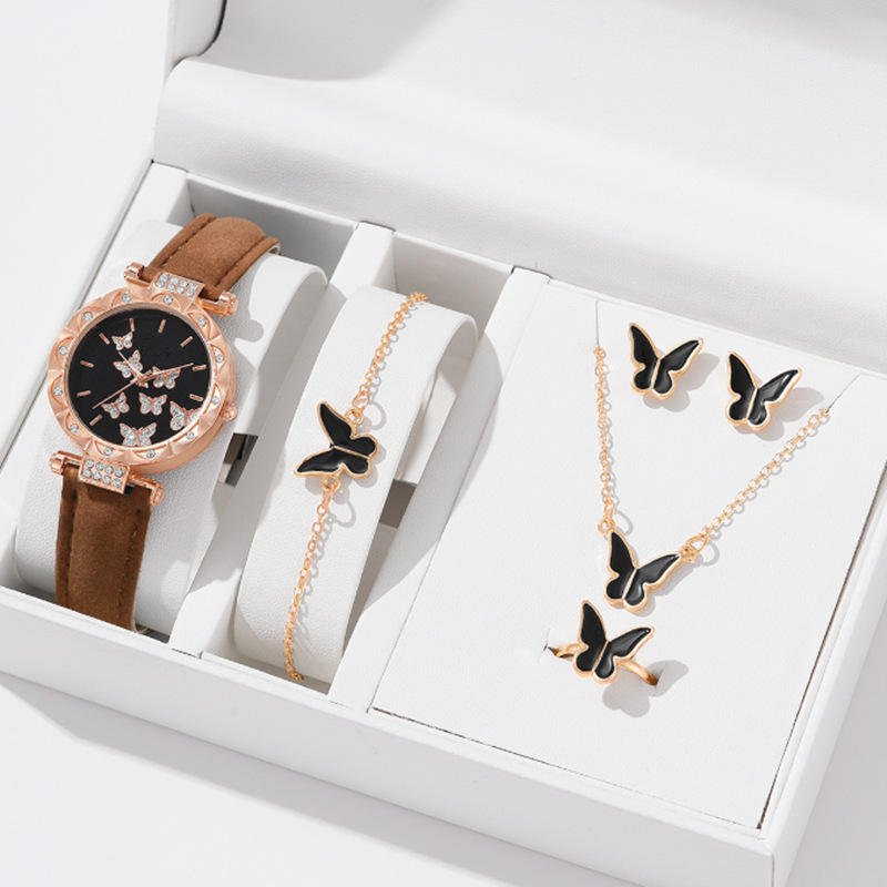 Luxe 5-Piece Women’s Butterfly Jewelry & Watch Gift Set - Image 7