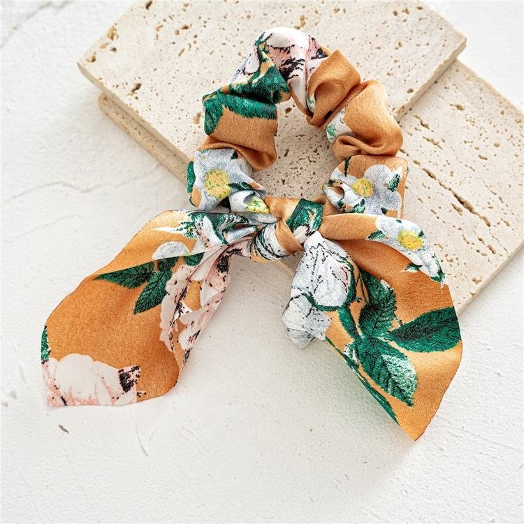Fashion Floral Satin Hair Ties - Elegant Scrunchies for Women & Girls - Image 5