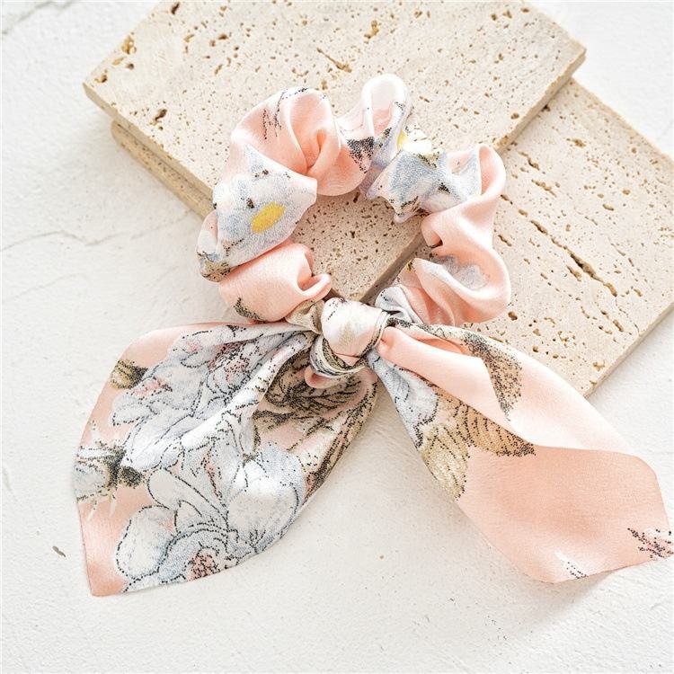 Fashion Floral Satin Hair Ties - Elegant Scrunchies for Women & Girls - Image 4