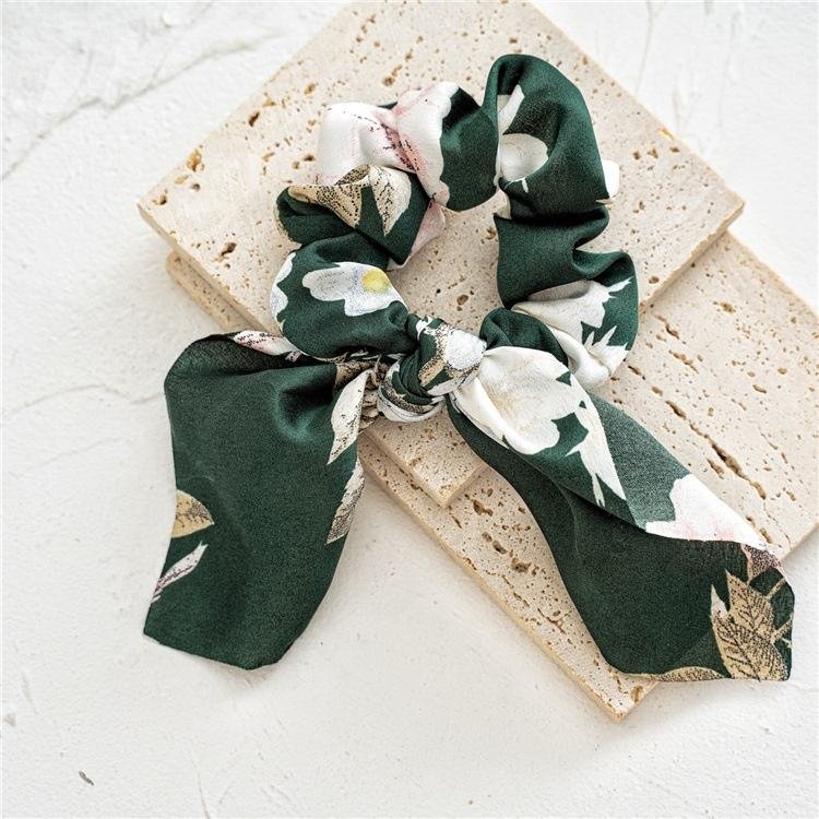 Fashion Floral Satin Hair Ties - Elegant Scrunchies for Women & Girls - Image 3