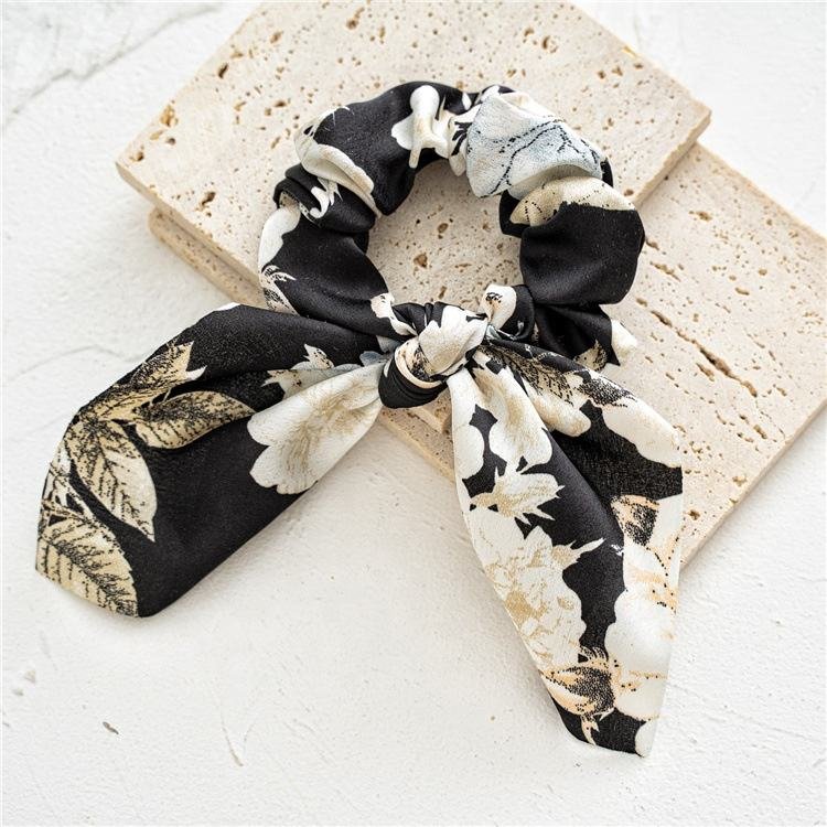 Fashion Floral Satin Hair Ties - Elegant Scrunchies for Women & Girls - Image 2